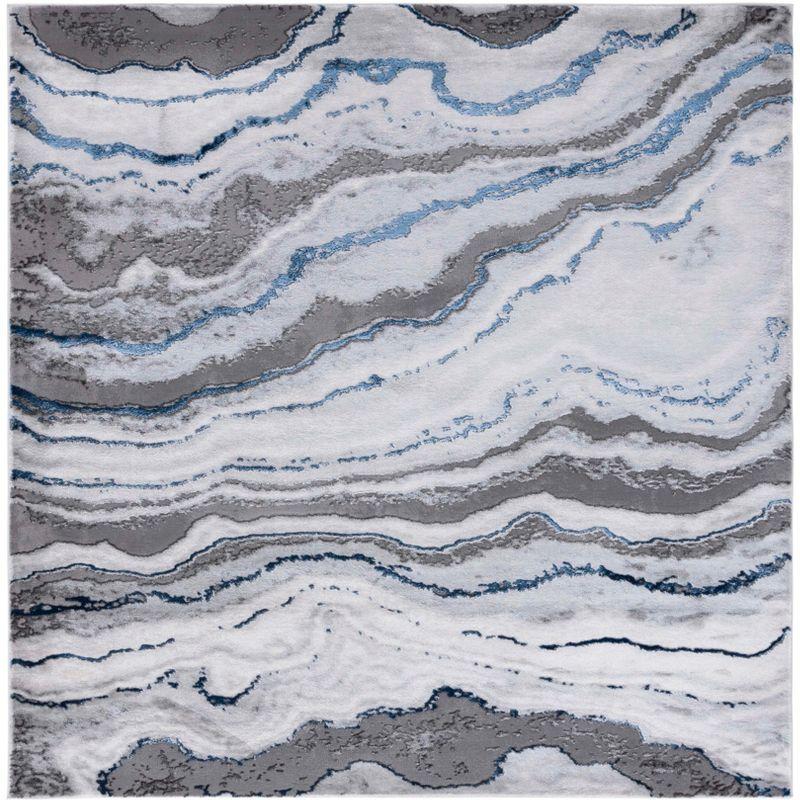 Wade Logan® Swindle Abstract Gray/Blue Area Rug
