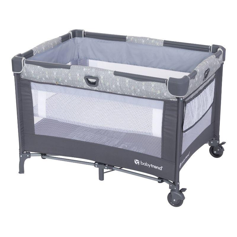Baby Trend Nursery Den Playard with Snooze Pod and Flip Over Changer - Diamond Sage