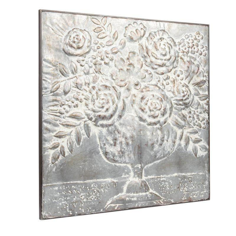 Square Metal Floral Bouquets Wall Décor - Storied Home