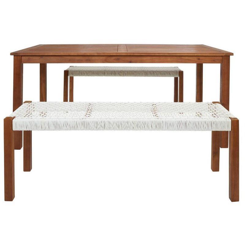 Aquina Patio Outdoor Dining Bench Set  - Safavieh