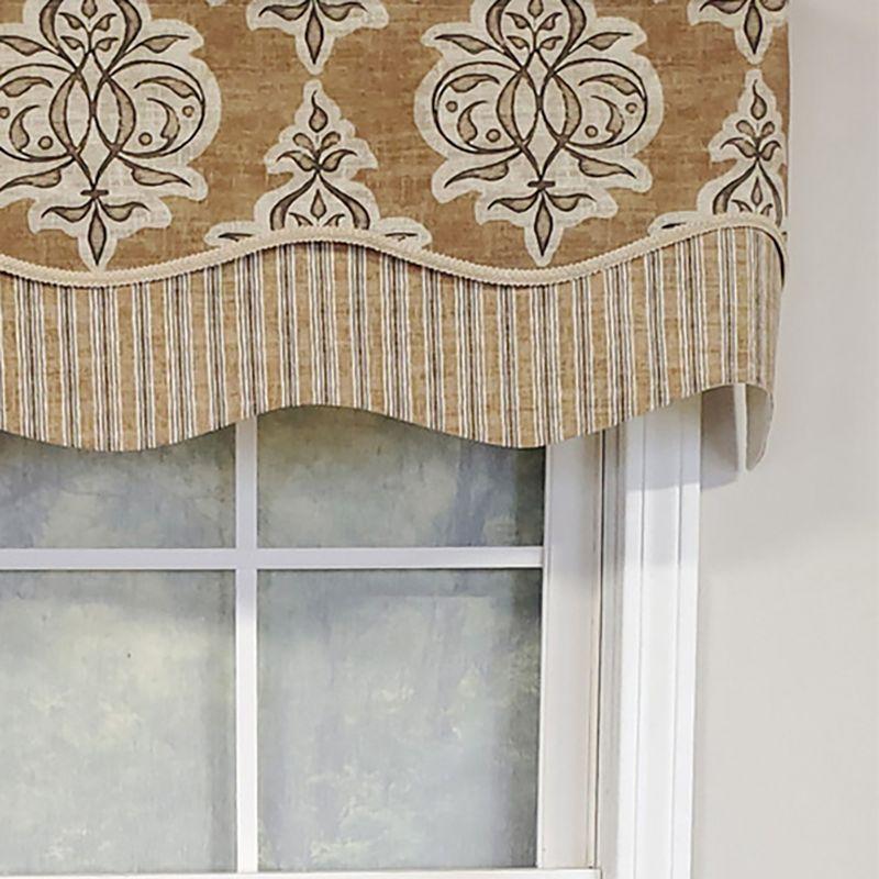 RLF Home Luxurious Modern Design Classic Jenna Glory Style Window Valance 50" x 16"