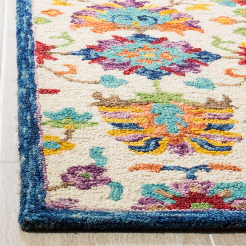 Handmade Tufted Floral Blue Wool Area Rug 3' x 5'