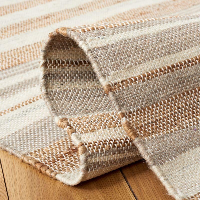 Highland Dunes Grice Hand Woven 50% Jute, 50% Wool Striped Rug