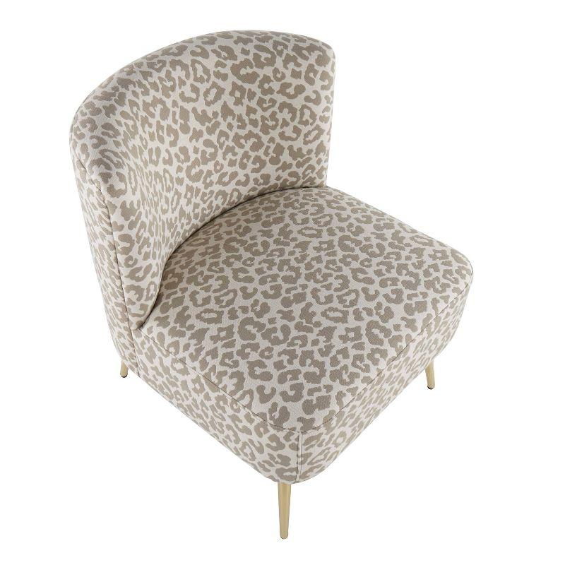 Fran Contemporary Leopard Fabric Slipper Chair - LumiSource