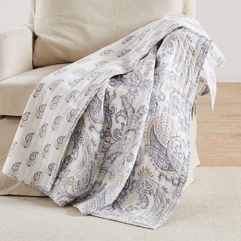 Maribelle 50x60 Grey Cotton Reversible Quilted Throw