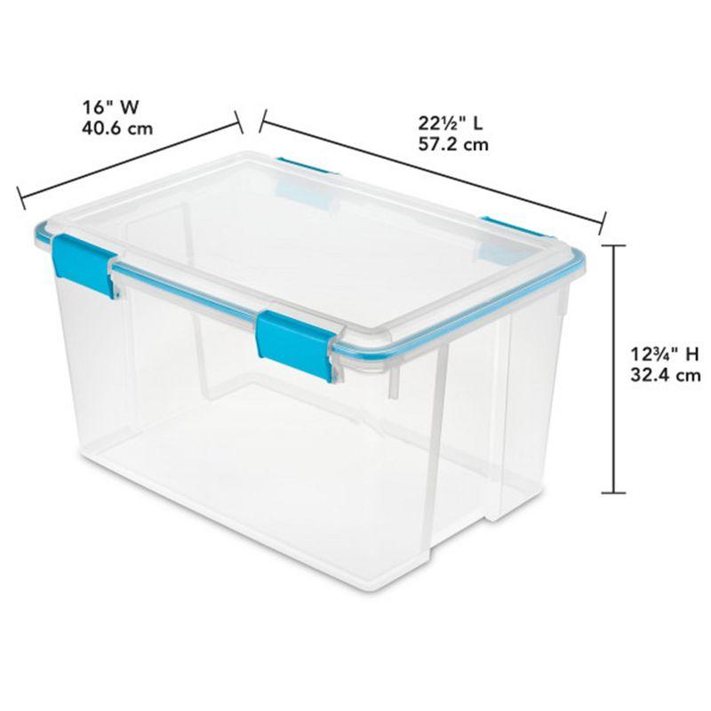 Sterilite Clear Plastic Storage Bin w/ Gasket Latch Lid