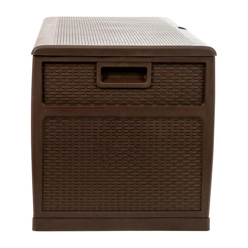 Merrick Lane 120 Gallon Weather Resistant Outdoor Storage Box for Decks, Patios, Poolside and More