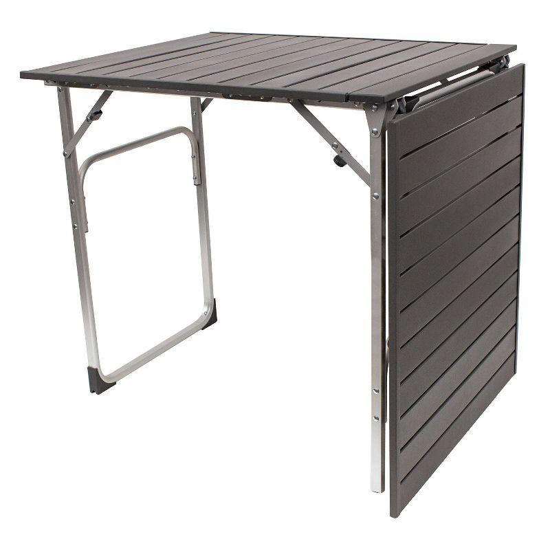 GCI Outdoor Aluminium Rectangle Slim Fold Camping Dining Table - Black Chrome