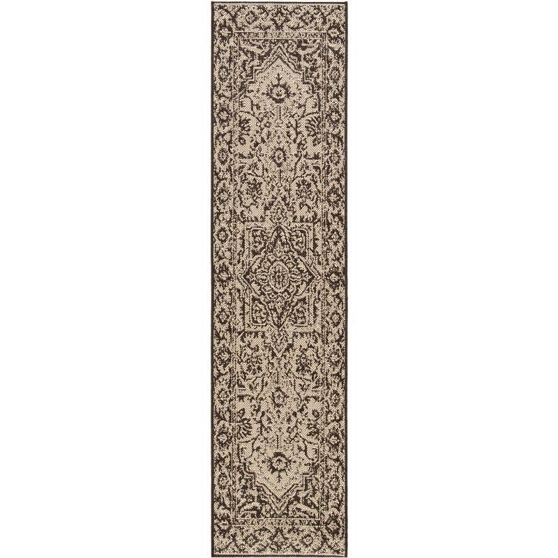 Beach House BHS139 Power Loomed Indoor/Outdoor Runner Rug - Creme/Brown - 2'2"x12' - Safavieh