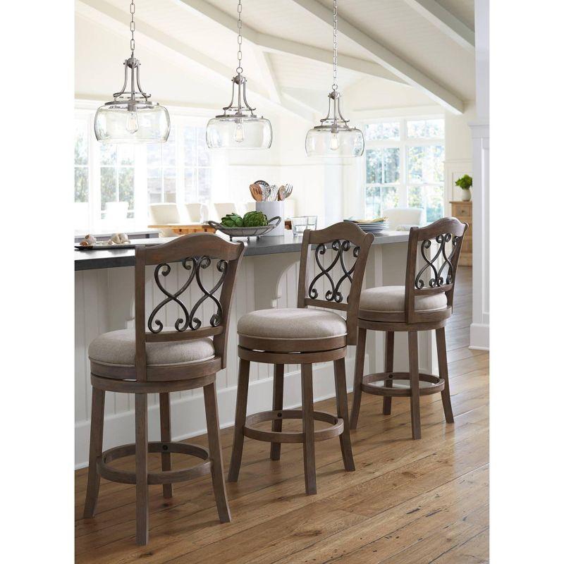 Franklin Iron Works Charleston Brushed Nickel Pendant Light 13 1/2" Wide Modern LED Clear Glass for Dining Room Kitchen Island