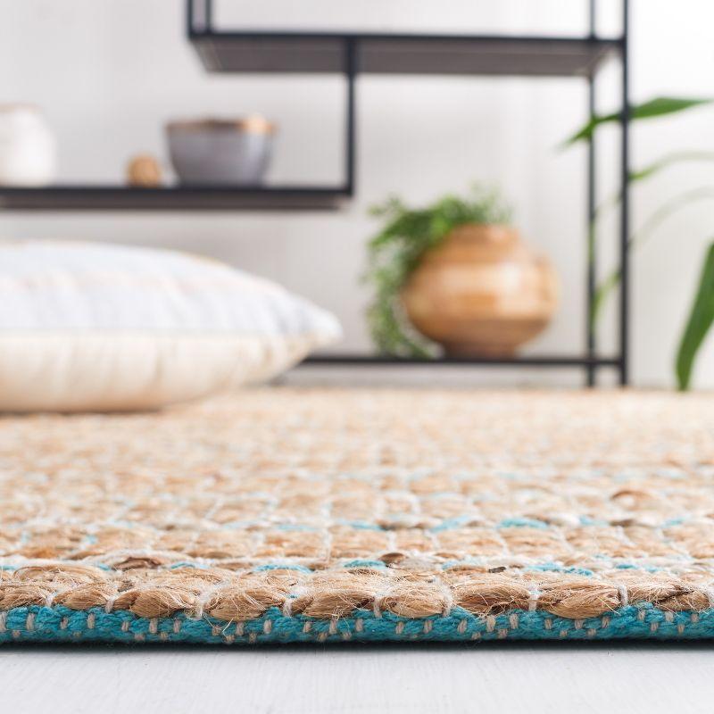 Natural Fiber NFB655 Power Loomed Runner Rug - Teal/Natural - 2'3"x8' - Safavieh.