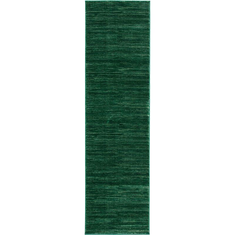 Elysian Fields Hand-Knotted Dark Green Synthetic Runner Rug