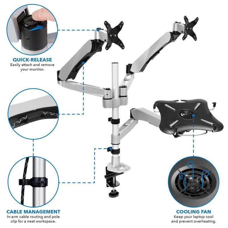 Mount-it Mount-It Full Motion Monitor & Laptop Desk Stand Fits Up To 27 Inch Monitors & 17 Inch Notebooks