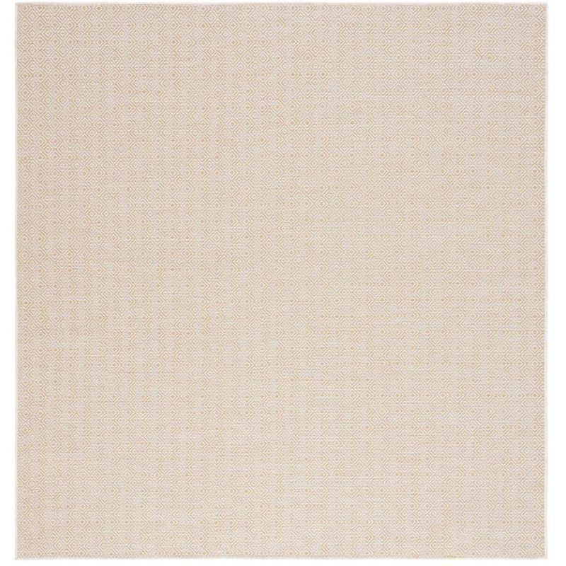 Hampton HTN230 Indoor/Outdoor Machine Made Area Rug - 6'5"x6'5" - Yellow - Safavieh