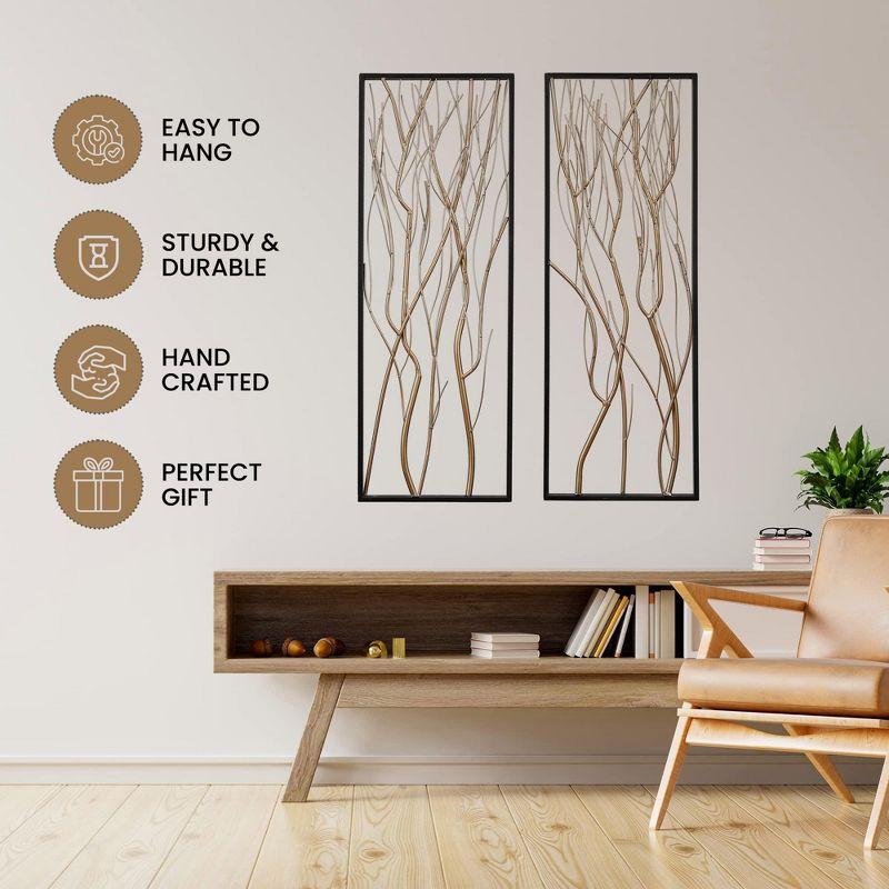 Gold Metal Branch Wall Decor Set