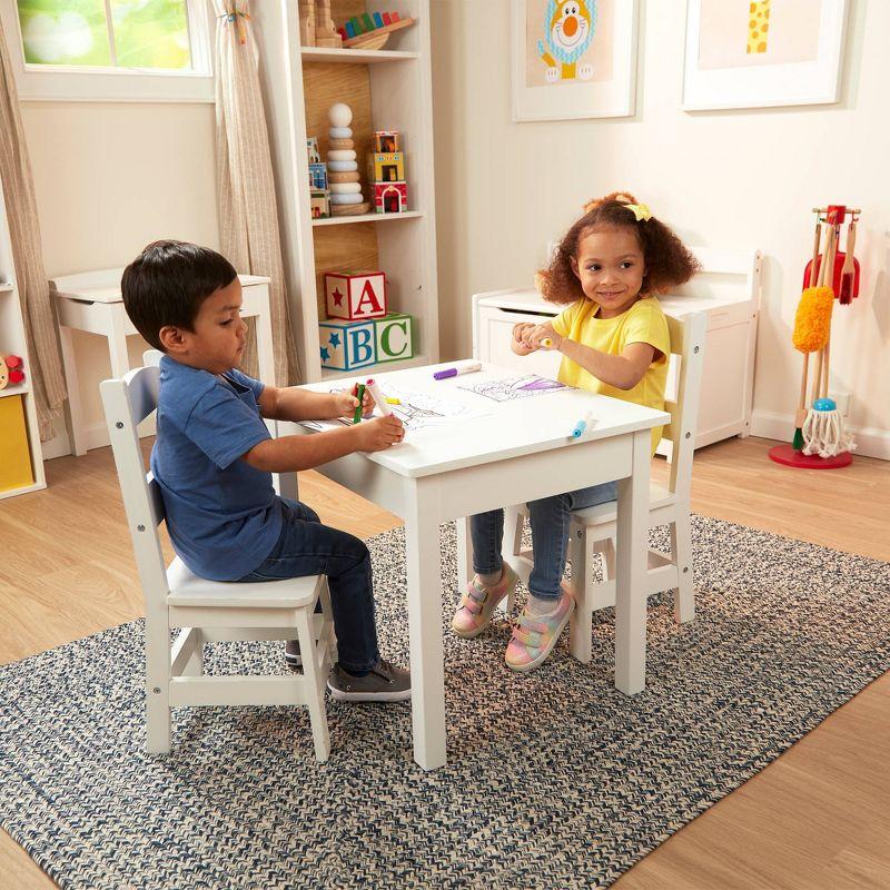 Melissa & Doug Wooden Table and Chairs Set - White