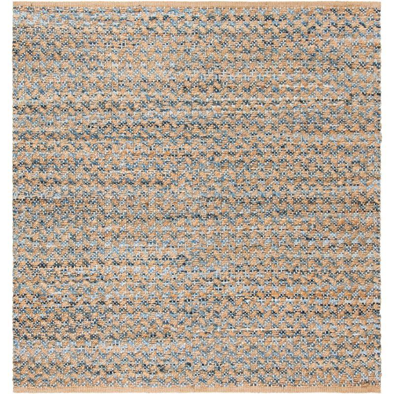 Cape Cod CAP305 Hand Woven Area Rug - Blue/Natural - 4'x4' - Safavieh.