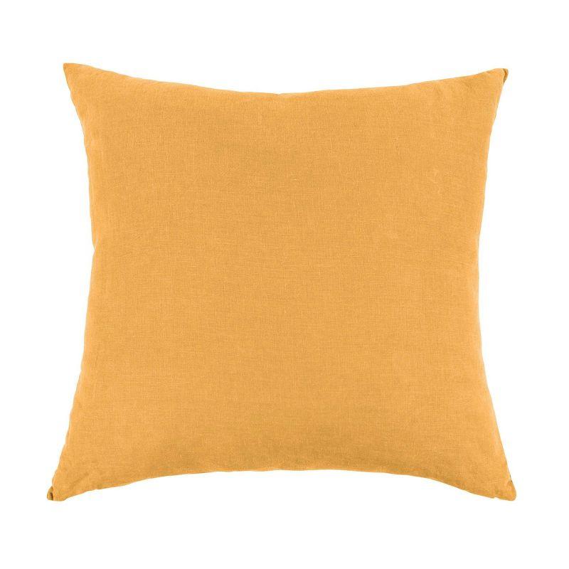 Honey French Linen 20" Square Throw Pillow Sham