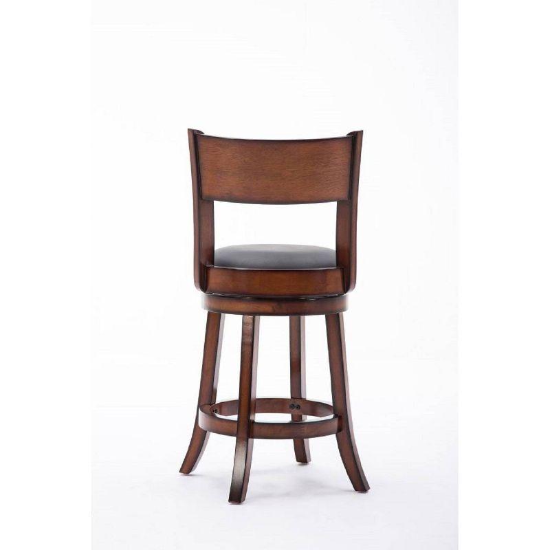 Boraam Industries Palmetto Swivel 24" Counter Height Barstool: Upholstered, Curved Back, Hardwood