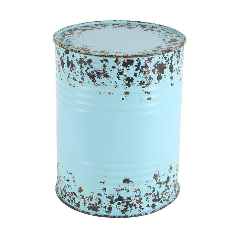 Multi Colored Metal Drum Nesting Accent Tables, Set of 3