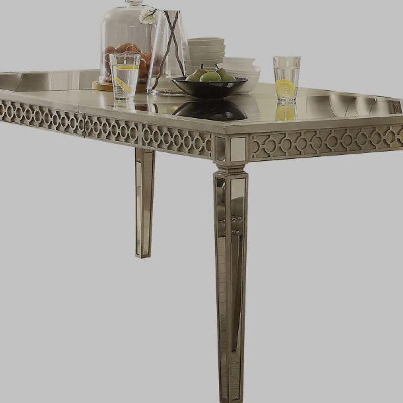 Champagne Mirrored Extendable Rectangular Dining Table