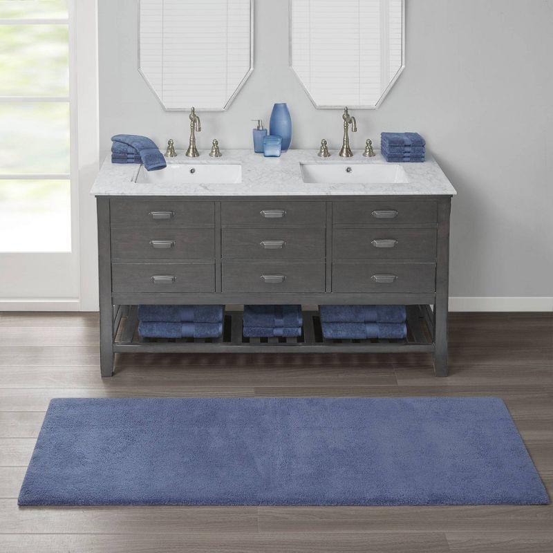 Marshmallow Quick-Dry Navy Microfiber Bath Rug