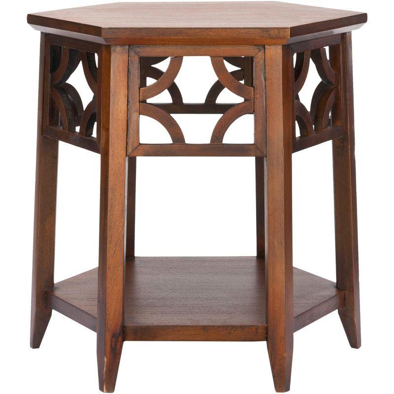 Connor Hexagon End Table - AMH4602A - Brown - Safavieh Couture