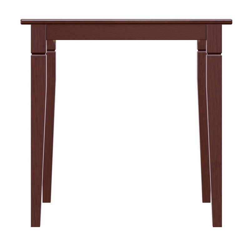 Winsome Kingsgate Dining Table Routed with Tapered Leg Walnut: Hardwood Square Kitchen Table for 4, Modern Style