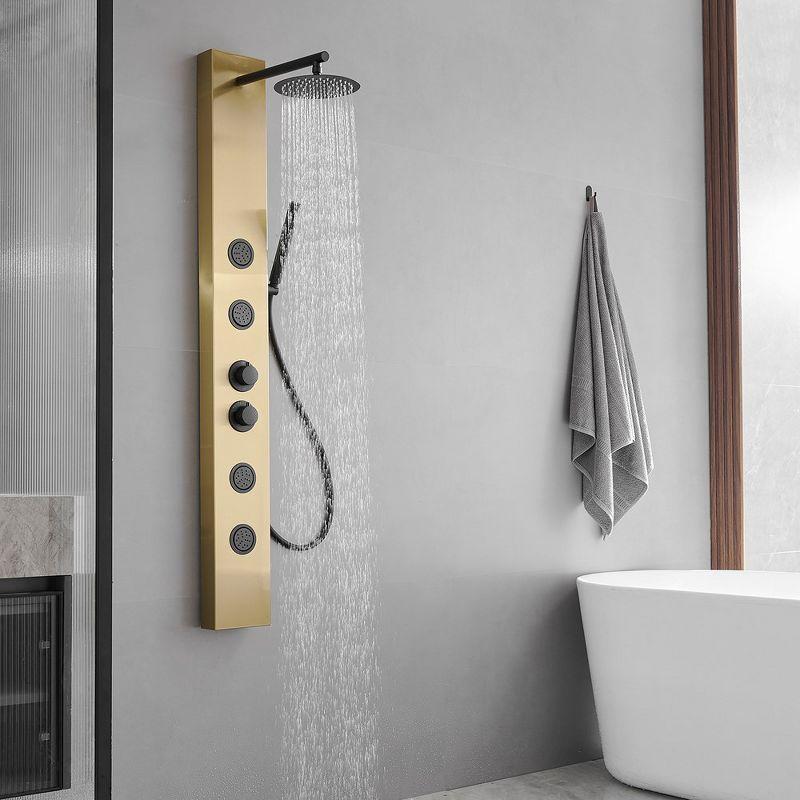 BWE 4-Jet Rainfall Shower Tower Shower Panel System with Waterfall Shower Head and Shower Wand