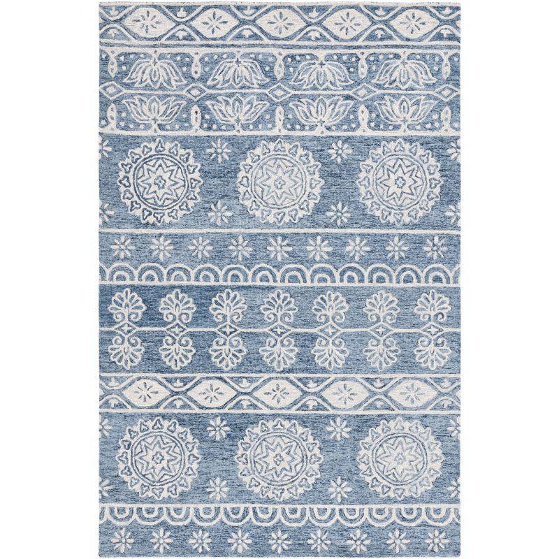 Micro-Loop MLP607 Hand Tufted Area Rug - Blue/Ivory - 5'x8' - Safavieh.
