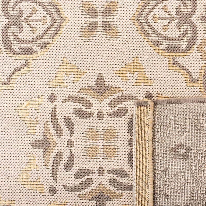 Courtyard CY7978 Power Loomed Indoor and Outdoor Area Rug - Dark Beig/Beige - 5'3"x7'7" - Safavieh