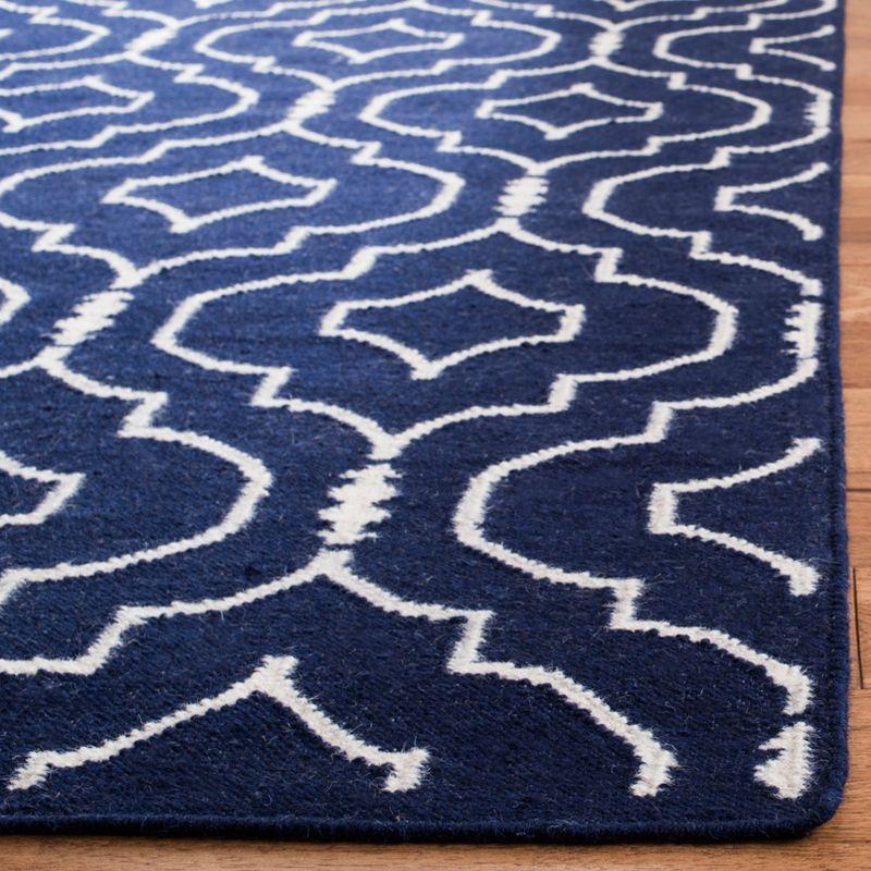 Dhurries DHU637 Hand Woven Area Rug - Navy/Ivory - 3'x5' - Safavieh.
