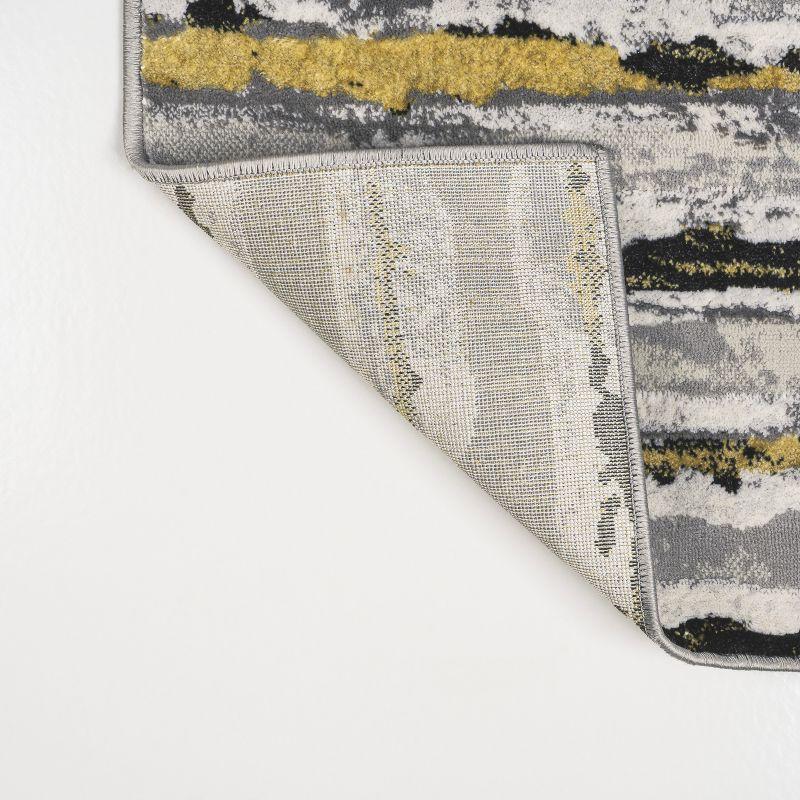 3'x5' Batten Modern Stripe Area Rug, Gray/Black - JONATHAN Y