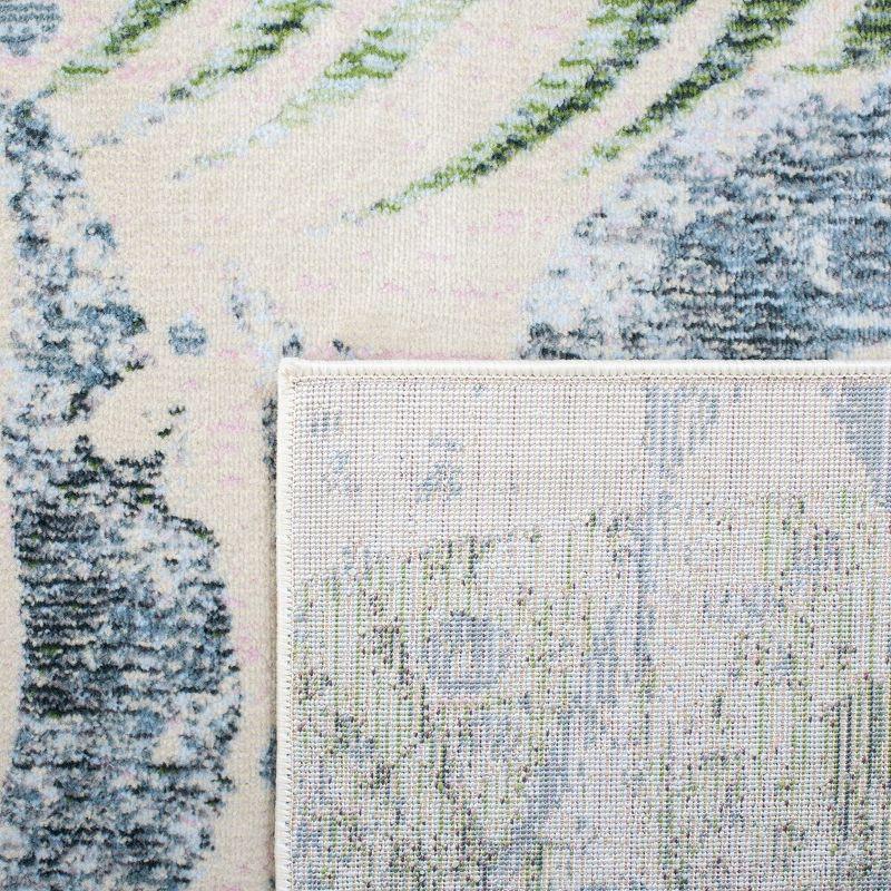 Lillian LLN382 Power Loomed Area Rug - Green/Blue - 6'7"x6'7" - Safavieh.