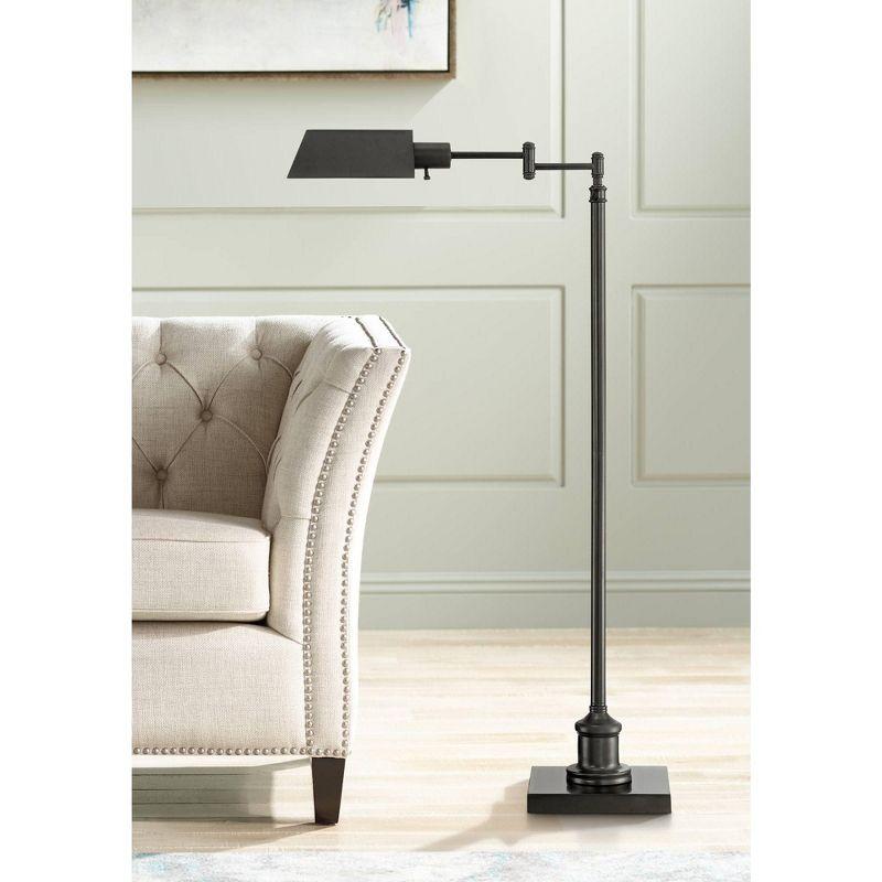 Elegant Adjustable Pharmacy Floor Lamp in Dark Bronze