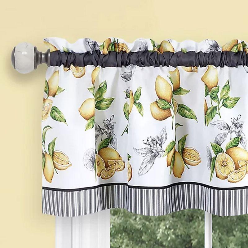 Kate Aurora Country Lemons Complete Cafe Style Kitchen Curtain Tier & Valance Set