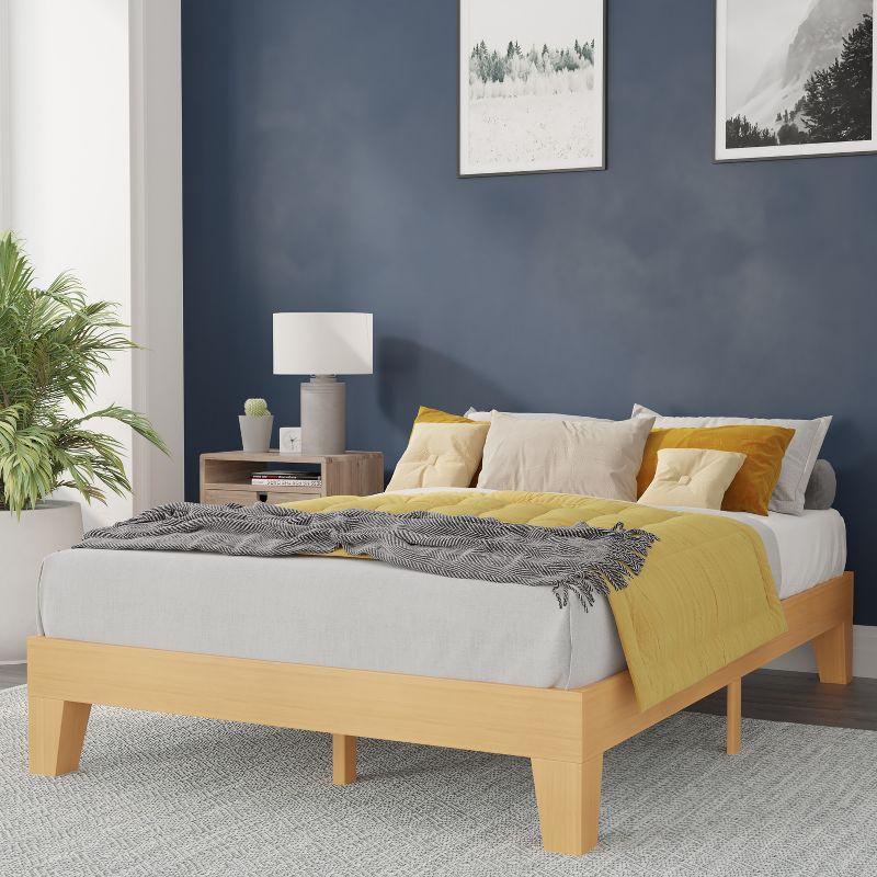 Flash Furniture Evelyn Solid Wood Platform Bed with Wooden Support Slats, No Box Spring Required