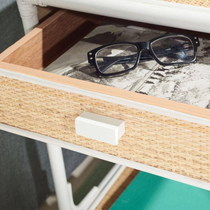 Roya 1 Drawer 1 Shelf Nightstand - NST4005 - White/Natural - Safavieh