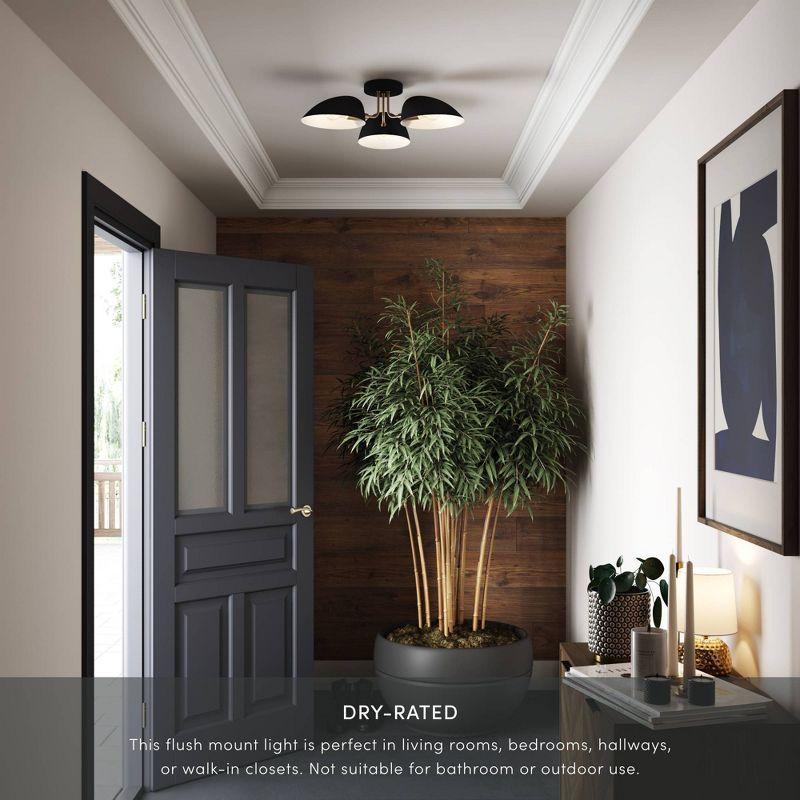 Nathan James Argo Flush Mount Black/Gold