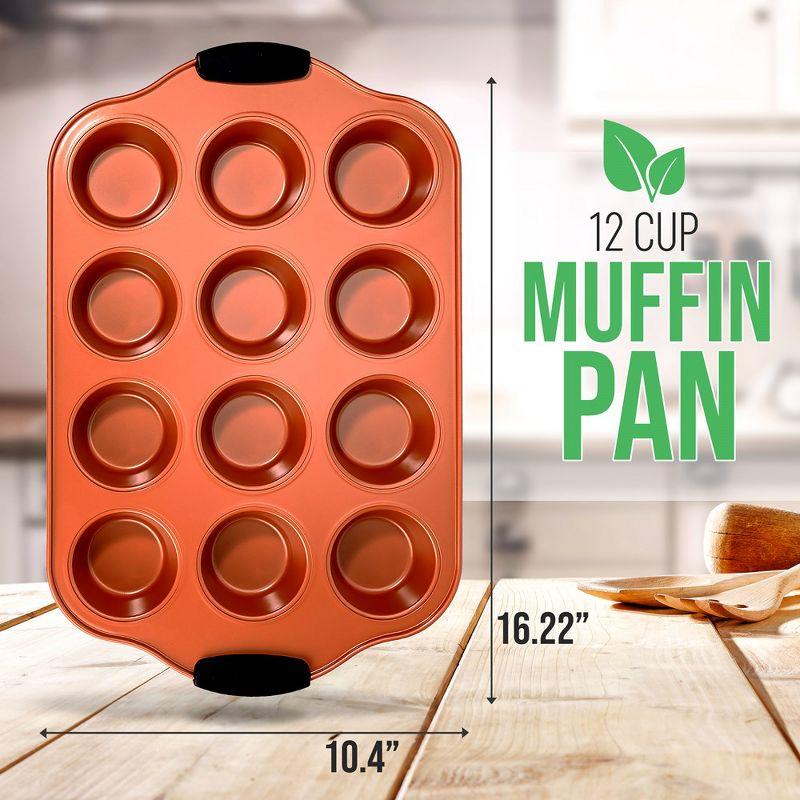 NutriChef Non-Stick Steel Muffin Pan with Lid