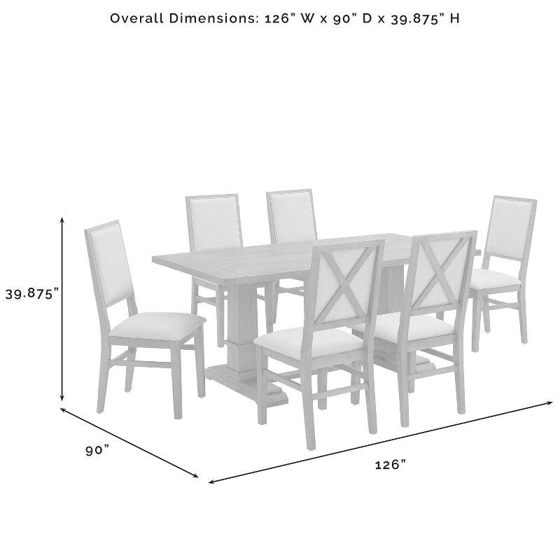 7pc Joanna Dining Set with 6 Upholstered Back Chairs Rustic Brown - Crosley