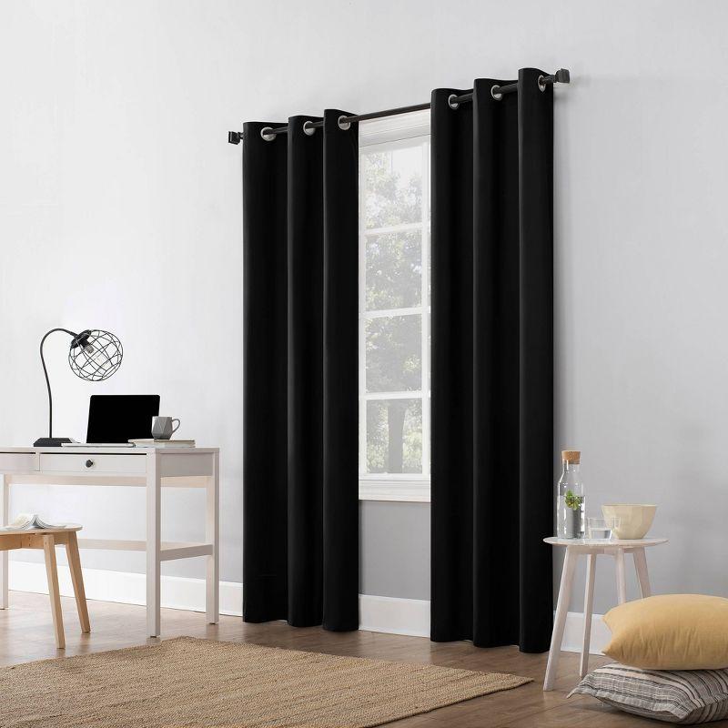 1pc Cyrus Thermal Curtain Panel Black - Sun Zero