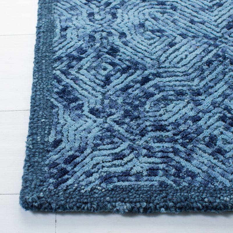 Ikat IKT506 Hand Tufted Accent Rug - Dark Blue - 3'x5' - Safavieh