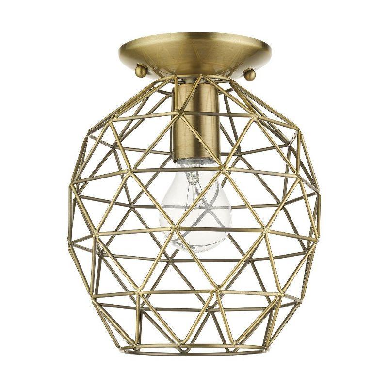 Livex Lighting Geometrix 1 - Light Flush Mount in  Antique Brass