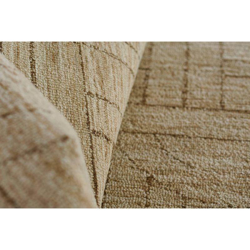 Momeni 2'3"x8' Teppe Rowan Handtufted Runner Rug Natural: Wool, Geometric Pattern, Low Pile, Indoor Use, Handmade