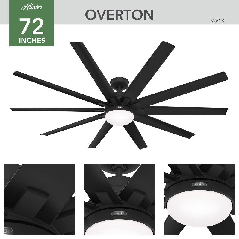 Overton 10 - Blade Standard Ceiling Fan with Wall Control and Light Kit Included