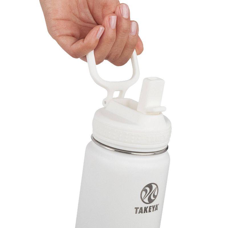 Takeya 24oz Actives Insulated Stainless Steel Water Bottle with Straw Lid - White