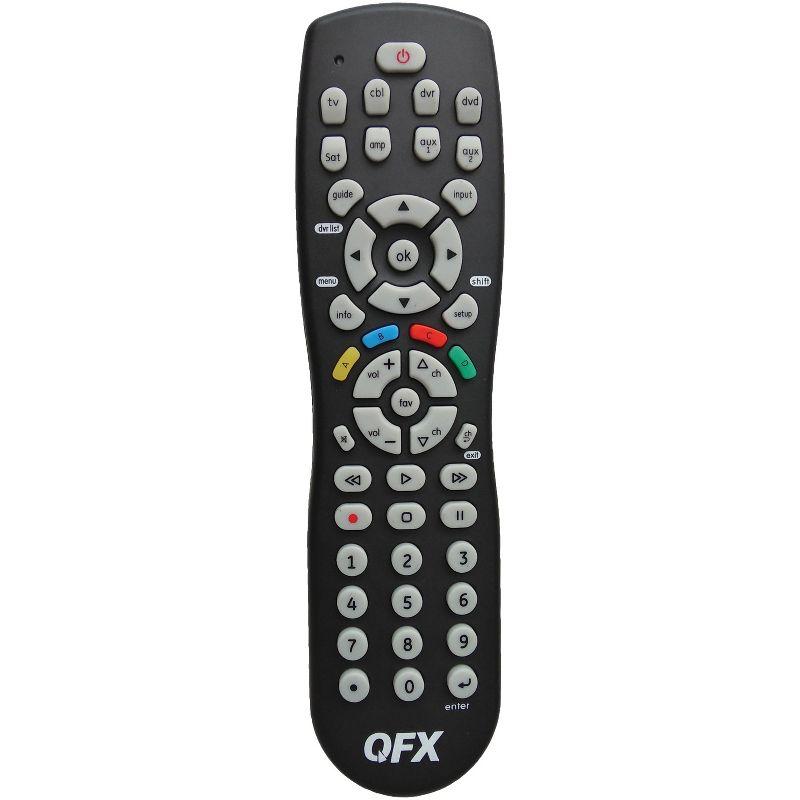 QFX Black 8-in-1 Universal Remote with Glow-in-the-Dark Buttons