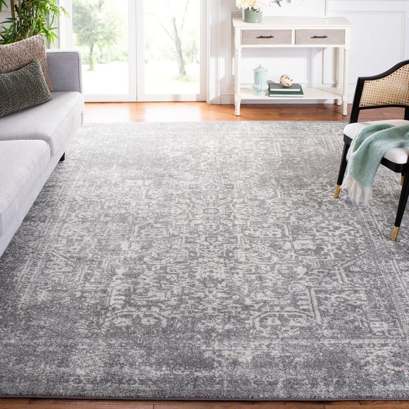 Evoke EVK256 Power Loomed Indoor Area Rug - Silver/Ivory - 6'7"x6'7" - Safavieh