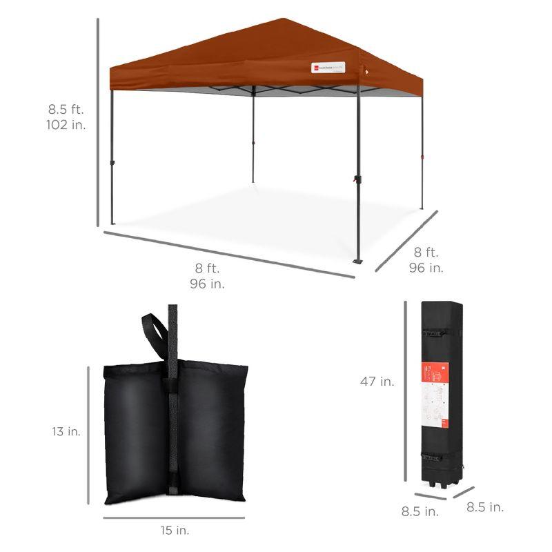 Best Choice Products Easy Setup Pop Up Canopy W/ 1-Button Setup, Wheeled Case, 4 Weight Bags
